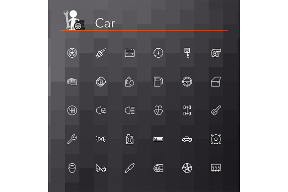 Car Line Icons