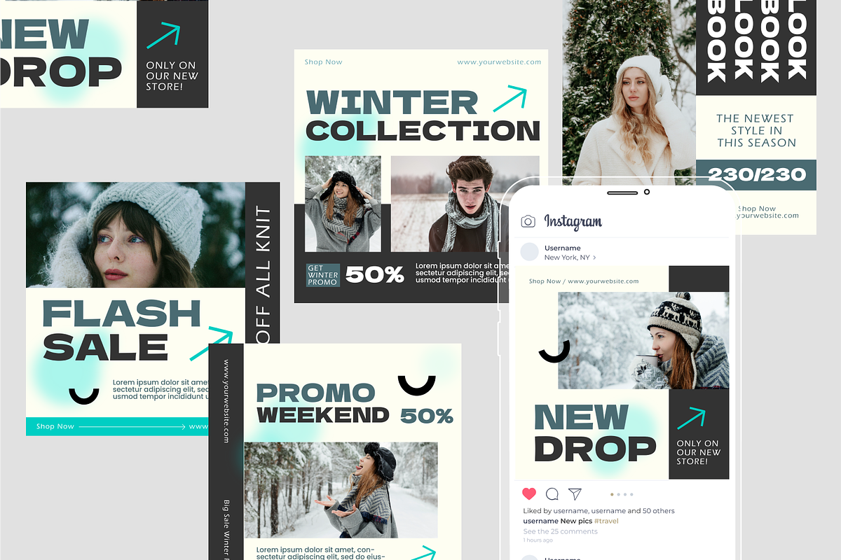Modern Winter Sale Instagram Post, a Social Media Template by SquidPixey (Photo 3 of 6)