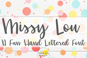 Missy Lou - a Hand lettered font