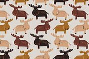 Forest dwellers - funny elks, a Pattern Graphic by Tanna.ART (Thumbnail 4 of 7)