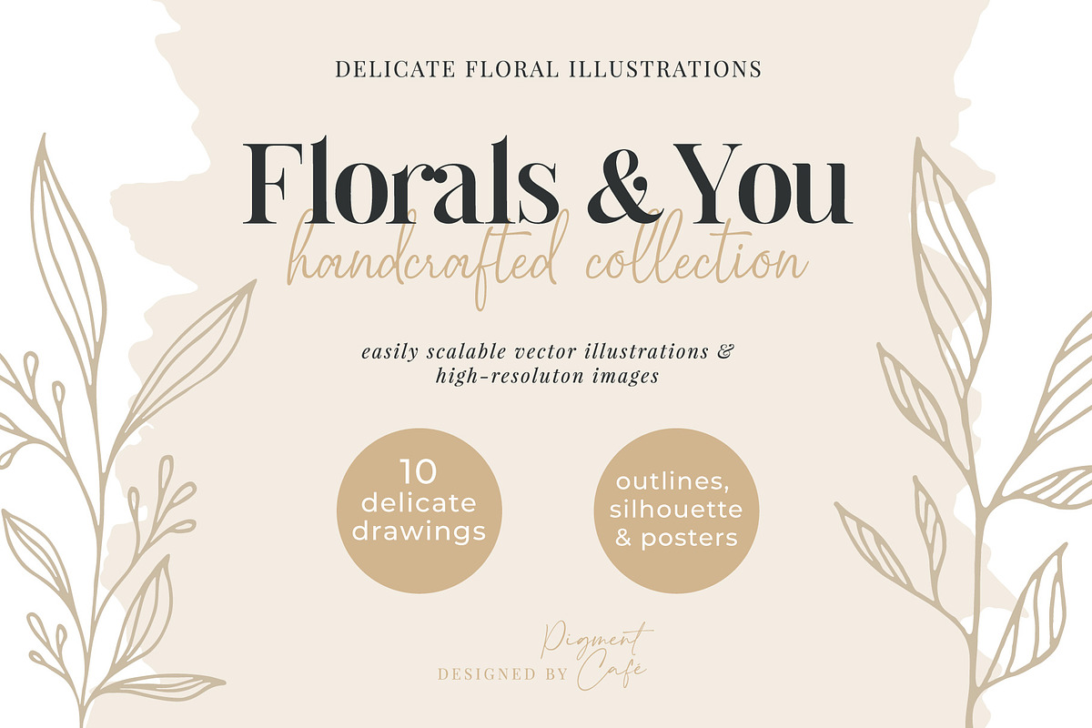 Florals & You Botanical Drawings, a Decorative Illustration by Pigment Café (Photo 1 of 5)