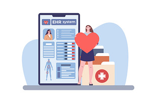 Modern medical information storage, a Healthcare Illustration by Valerie Bodnar