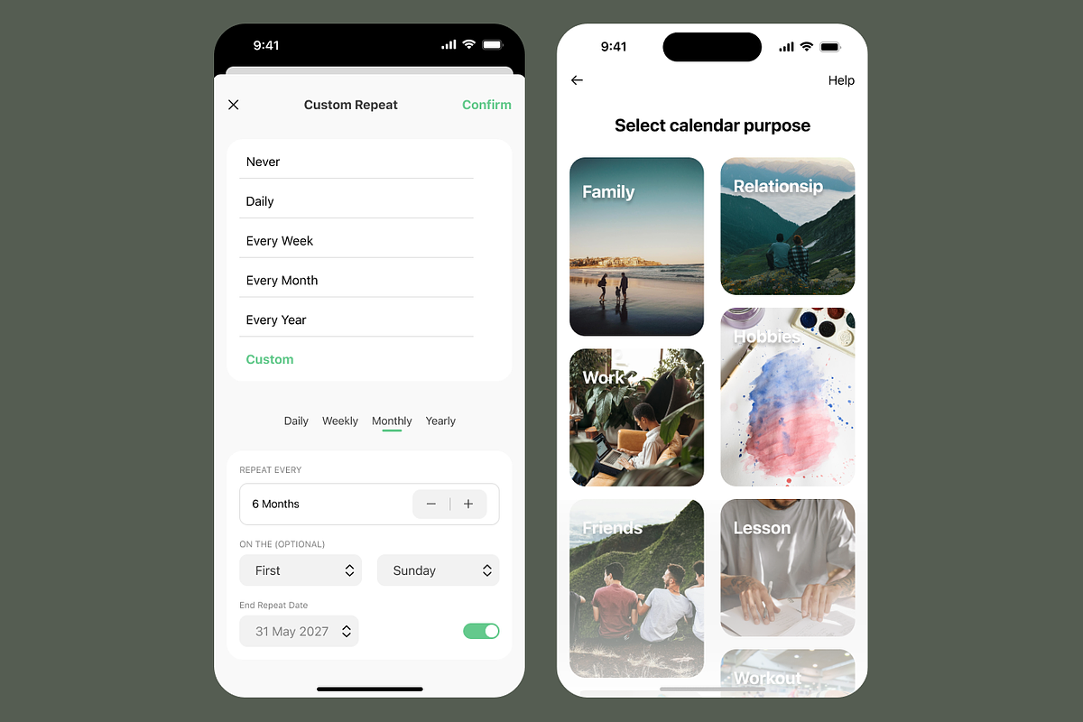 Calendar Mobile App Figma UI Kit, an UI Kit Template by BeadyLab (Photo 2 of 4)