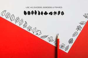 Leaves Doodles - Dingbats Font