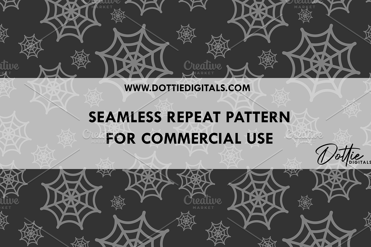 Black Cobwebs Seamless Pattern PNG, a Pattern Graphic by Dottie Digitals