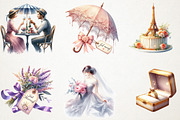 Parisian Just Married Clipart, an Illustration by RobertsArt (Thumbnail 5 of 7)