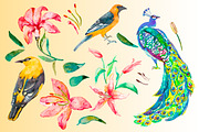 Watercolor tropical pattern, a Pattern Graphic by Elizaveta (Thumbnail 3 of 5)