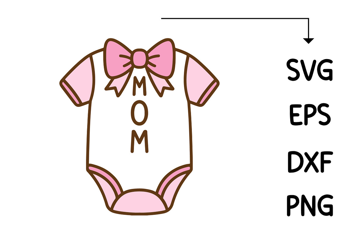 Cute Mom Baby Onesie SVG, an Object Graphic by Creative Art (Photo 2 of 6)