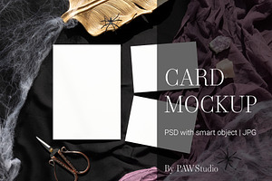Halloween Card Mockup5x7 5x3.5 3fall