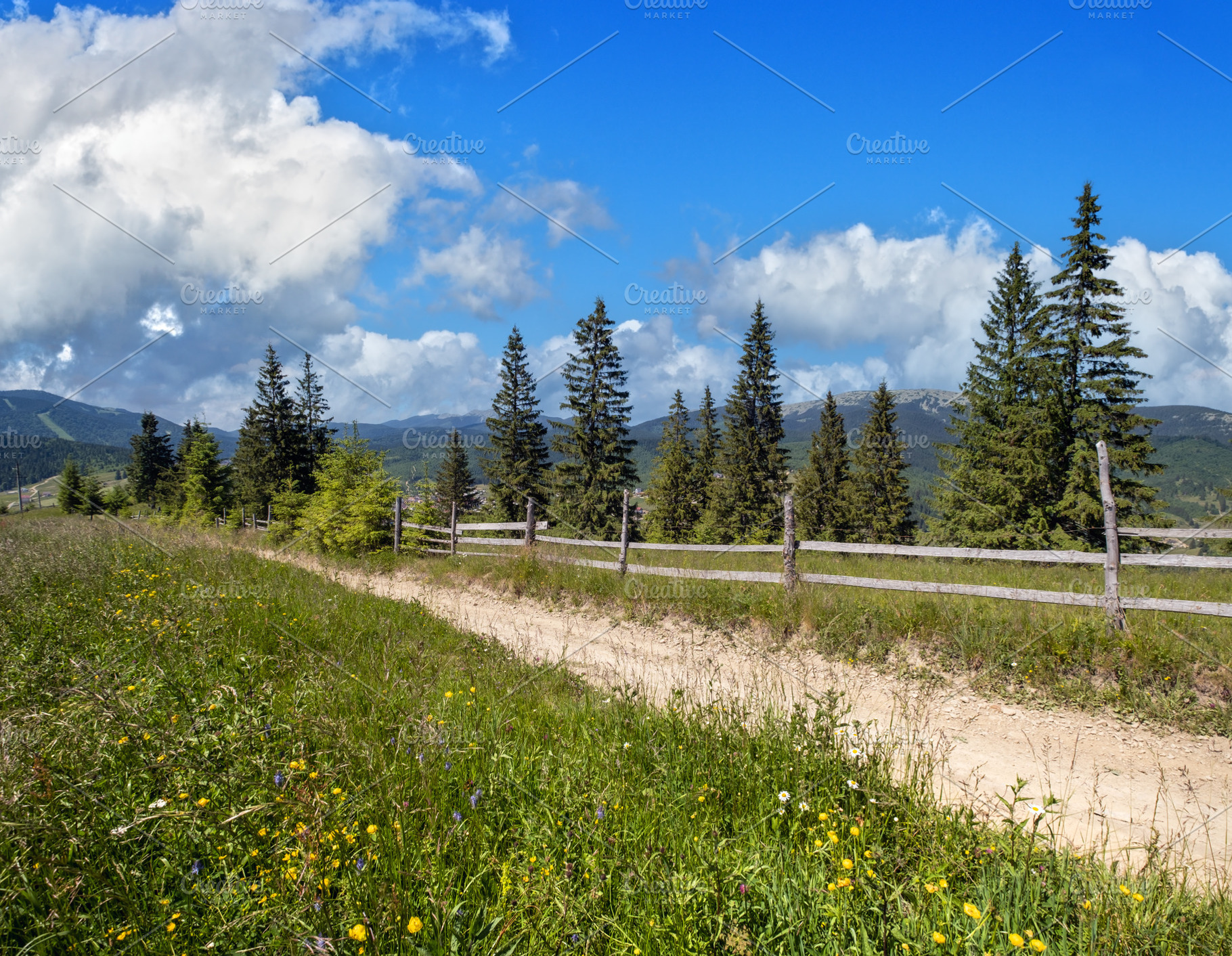 Summer Gorgany massiv mountains scenery view from Sevenei hill (, a Nature Photo by YuriyB