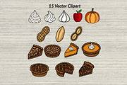 Fall Pies: Patterns & Clipart Set, a Food Illustration by Elatedowl (Thumbnail 4 of 12)