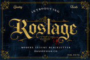 ROSTAGE Blackletter, a Blackletter Font by dansdesign (Thumbnail 1 of 8)