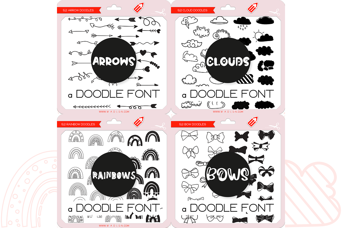 Cute Element Fonts Bundle, a Symbol Font by WADLEN (Photo 3 of 11)