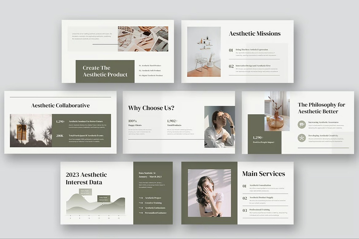 Aesthetic Company Profile Keynote preview 6