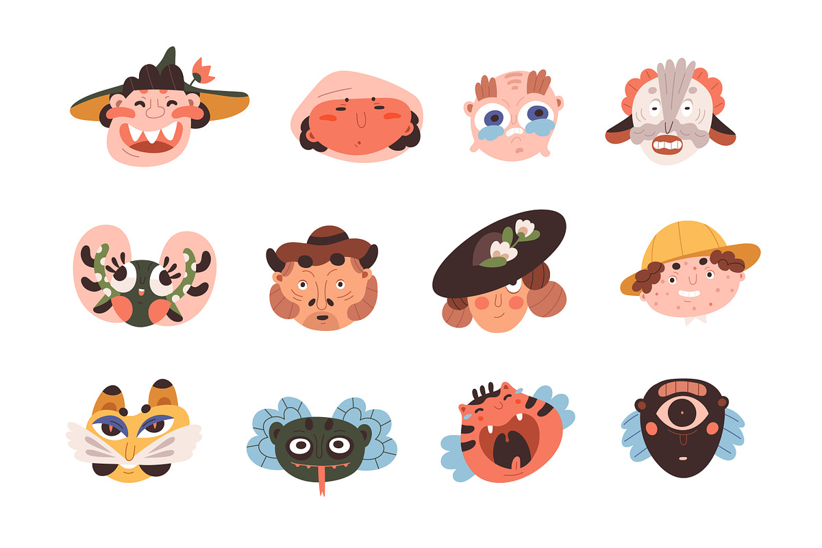 Funny abstract character avatars set, an Animal Illustration by Good Studio (Photo 3 of 5)