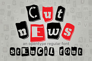 Cut News Stencil Black regular font, a Blackletter Font by Zimages (Thumbnail 1 of 7)
