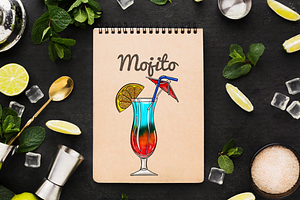 Watercolor Coktail Clipart , Png