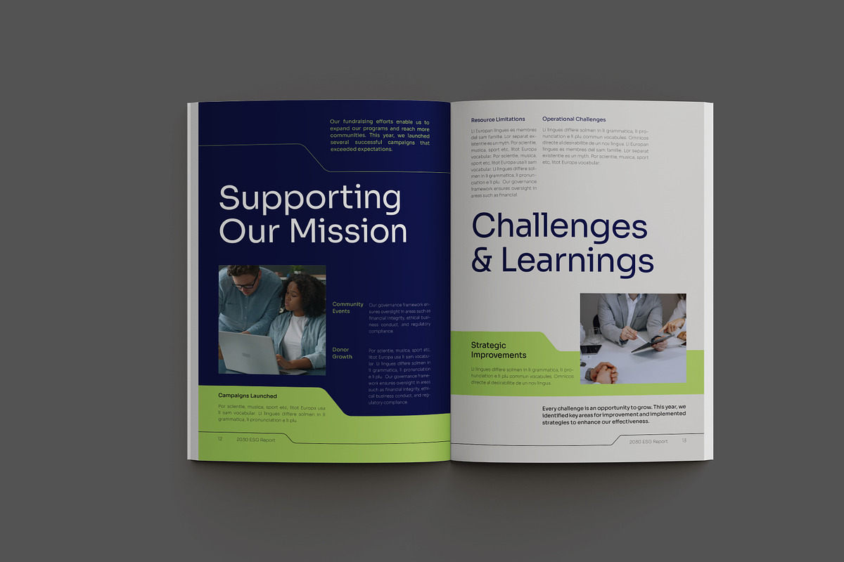 Navy Green Annual Report, a Brochure Template by Neermana (Photo 7 of 11)