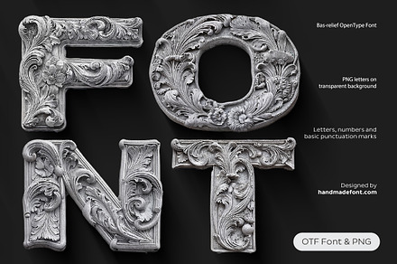 Bas-relief Font, a Serif Font by Handmadefont