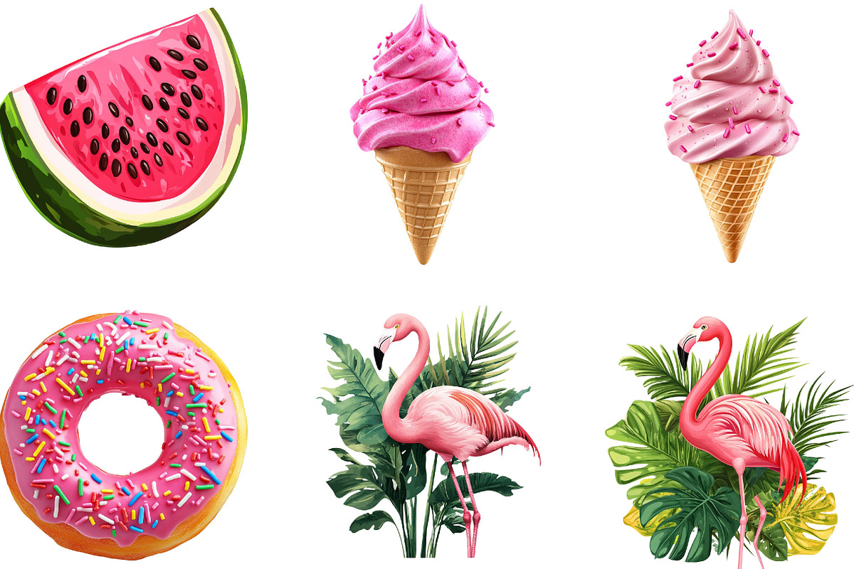 Pink Summer Clipart, an Illustration by Designking (Photo 3 of 5)