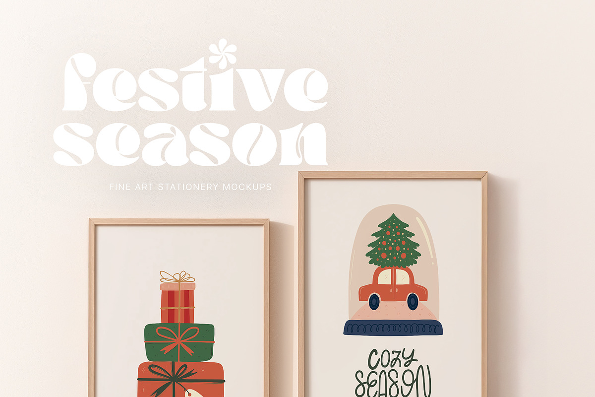 Festive Season Christmas Card Mockup, a Product Mockup by Muse Mockups (Photo 9 of 15)