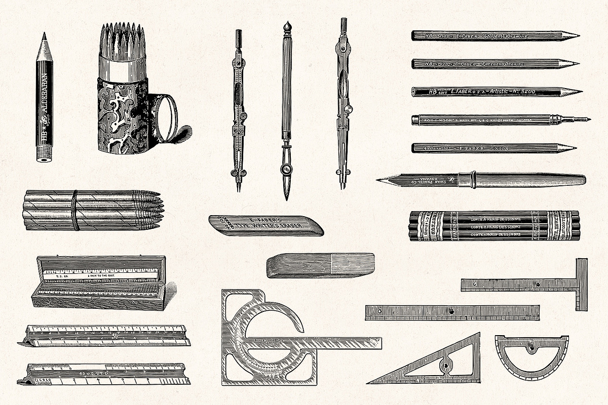 Art Supplies - Vintage Illustrations, an Illustration by Graphic Goods (Photo 7 of 11)