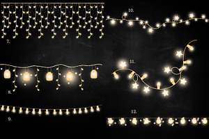 Warm Winter String Lights Clipart