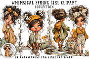 Whimsical Spring Girl Clipart, an Illustration by OK Design (Thumbnail 1 of 6)
