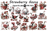 Strawberry Goose Clipart Bundle, an Illustration by Digital Artistic99 (Thumbnail 1 of 9)