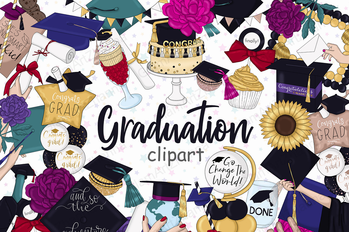 Graduation Clipart, an Education Illustration by GlamArtZhanna (Photo 1 of 7)