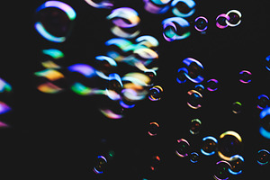 Colorful bubbles over dark containing air, art, and background