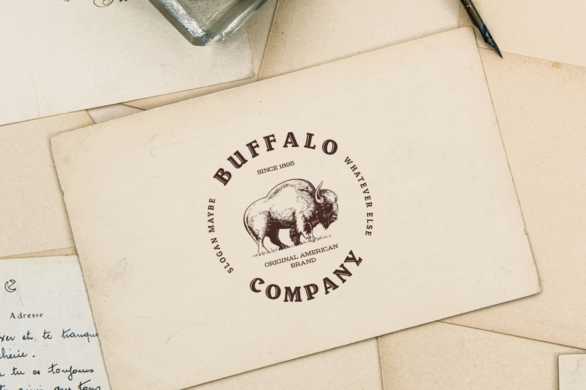 Buffalo Vintage Logo, a Branding & Logo Template by vatesdesign