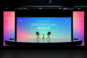 Conference Hall Mockup, an Advertising Mockup by Modaldesain