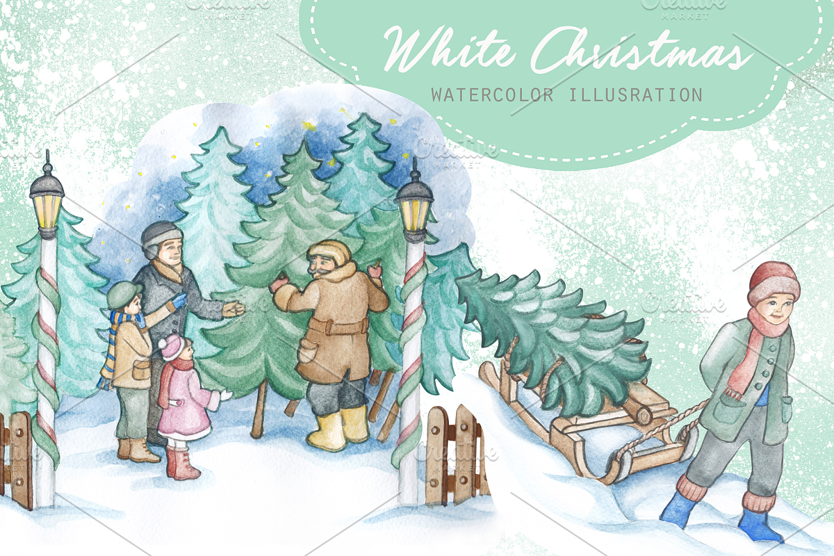 White Christmas Clipart Images, an Illustration by Whimseez (Photo 4 of 5)