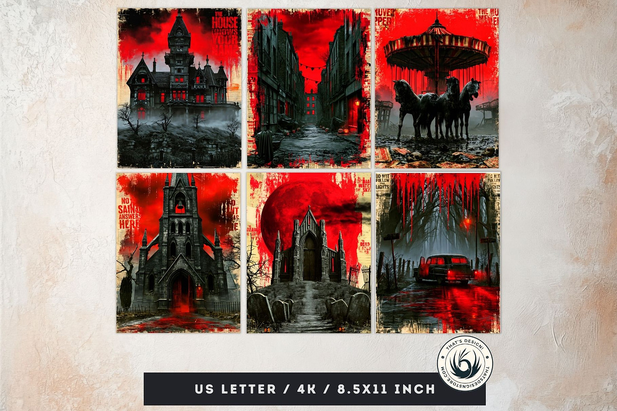 Halloween Horror Digital Paper, a Decorative Illustration by ThatsDesignArt (Photo 11 of 16)