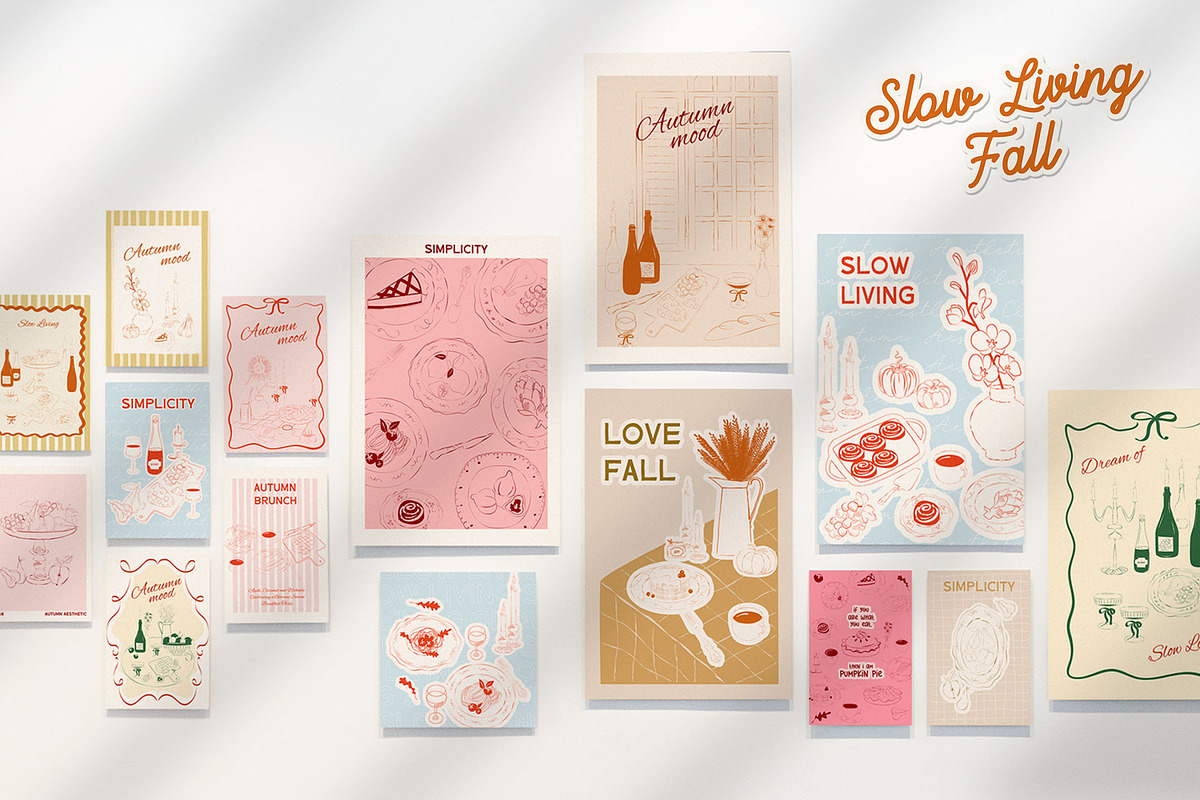 Slow Living. Fall posters collection, a Decorative Illustration by Mio Buono (Photo 3 of 13)