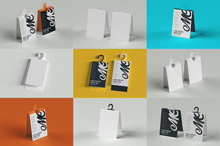 Set of Folding Hanging Tag mockups