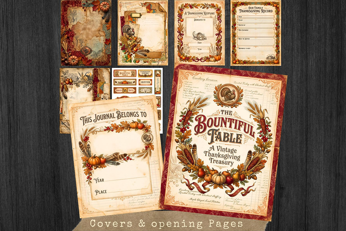 Thanksgiving junk journal Kit, an Object Graphic by ThatsDesignArt (Photo 5 of 21)