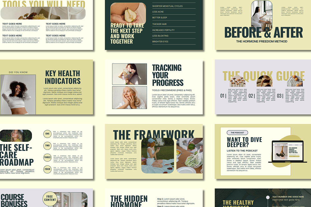 Modern Hormone Health Slide Deck, a Presentation Template by Solana Creative Co. (Photo 1 of 8)