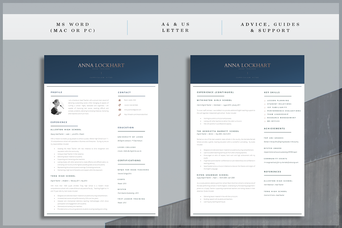 Teacher Resume, a Resume Template by introDuice - CV / Resumes (Photo 3 of 7)
