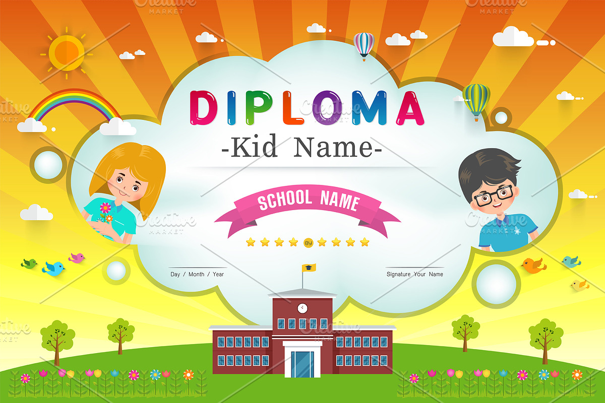 Certificate kids diploma, a Flyer Template by essense (Photo 6 of 7)