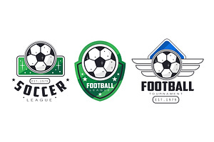 Football and Soccer Badges or, an Object Illustration by TopVectors