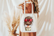 Watercolor messy bun mom Clipart, an Illustration by Designworld (Thumbnail 5 of 7)