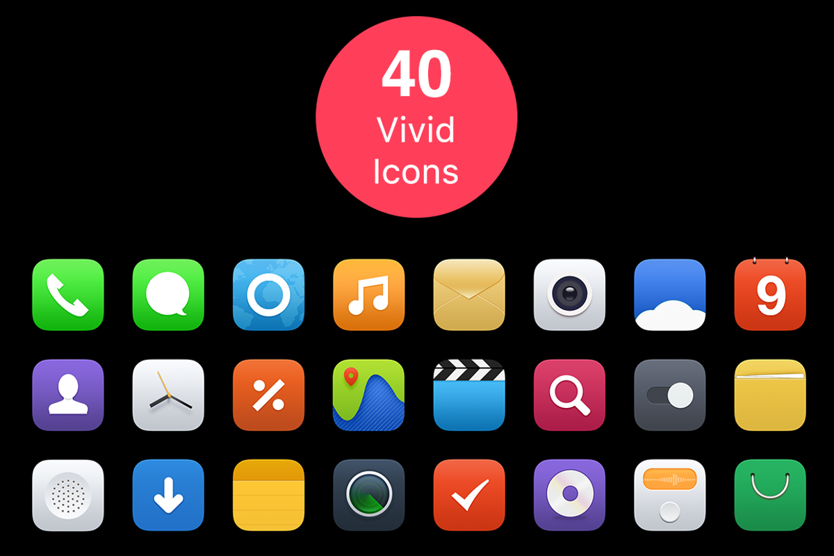 Vivid Mobile System Icons, an Icon by Ocean's GUI Studio (Photo 1 of 5)