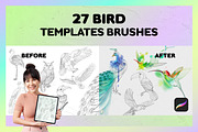 Bird Procreate Brush, a Brush Add-On by Freya.art Illustrations (Thumbnail 1 of 9)