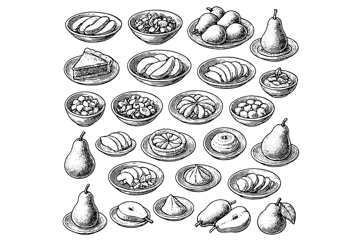 Pear Fruit Illustration, an Object Graphic by nikagraphic