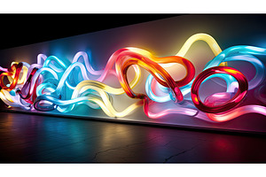 vibrant lights neon ai generated, a Background Photo by pikepicture