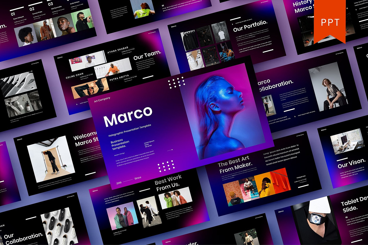 Marco – Business PowerPoint Template, a Presentation Template by Dens Creative Studio (Photo 1 of 6)