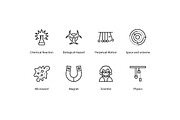 Science Related Thin Line Icons, an Outline Icon by vectorstank (Thumbnail 2 of 9)