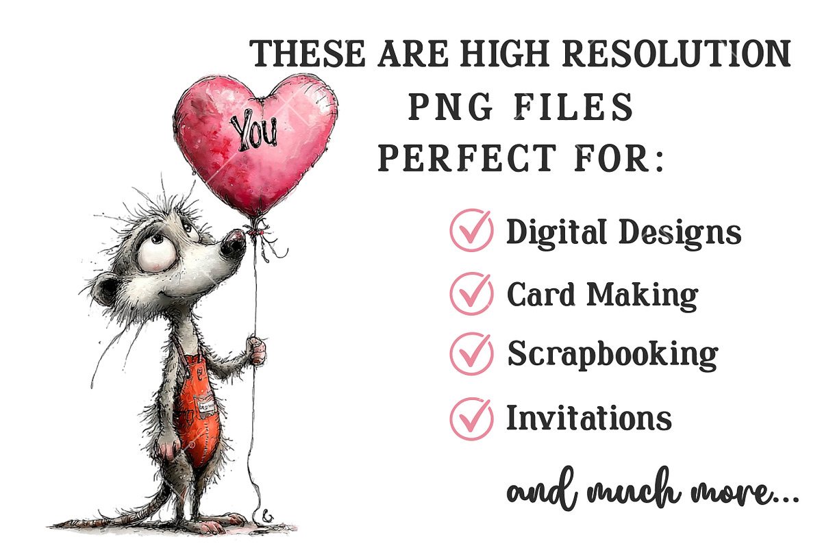 Quirky Valentine Animals Clipart, an Illustration by OK Design (Photo 4 of 6)